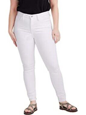 Madewell 10" High Rise Magic Pocket Skinny Jeans White Denim Plus Size 22 NEW
